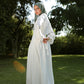 Leyana long-sleeve flowy dress in white