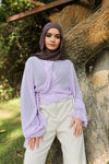 Ruffle muse blouse in Lavender