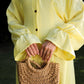 Leyana long-sleeve flowy dress in bright yellow