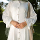 Leyana long-sleeve flowy dress in white