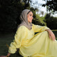 Leyana long-sleeve flowy dress in bright yellow