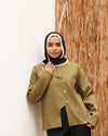 Edged Cropped Jacket in Olive