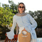 Bella summer blouse in sky blue