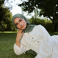 Leyana long-sleeve flowy dress in white
