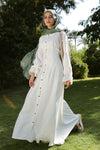 Leyana long-sleeve flowy dress in white